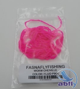 Chenille Worm Fluo Pink 1mm