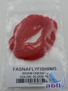 Chenille Worm Blood Red 1mm