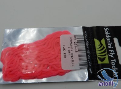 Chenille Worm Fluo Red 1,8mm