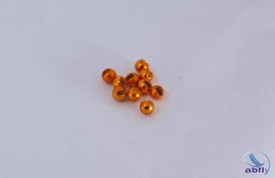 Metalic Gold Orange slotted tungsten beads (10)