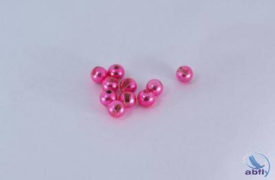 Metalic Pink slotted tungsten beads (10)