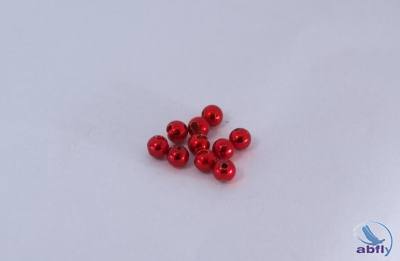 Metalic Red slotted tungsten beads (10)