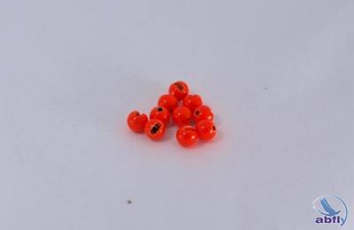 Fluo Orange slotted tungsten beads (10)