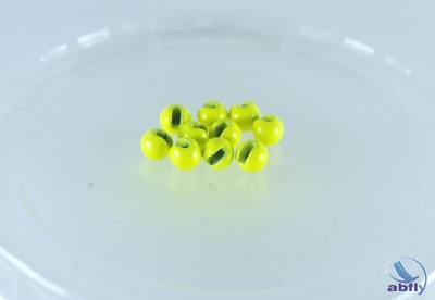Fluo Chartreuse slotted tungsten beads (10)