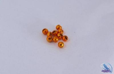 Metalic Gold Orange slotted tungsten beads (10)